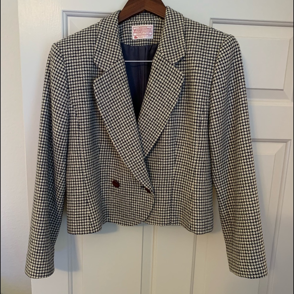 🔥Sale— Pendleton Jacket Navy Houndstooth
